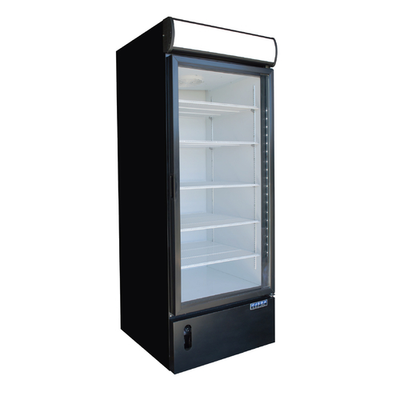 Ojeda USA FMH 27 19.8 Cu. Ft. Black Galvanized Metal Reach-In 1 Section Freezer Merchandiser - 120 Volts