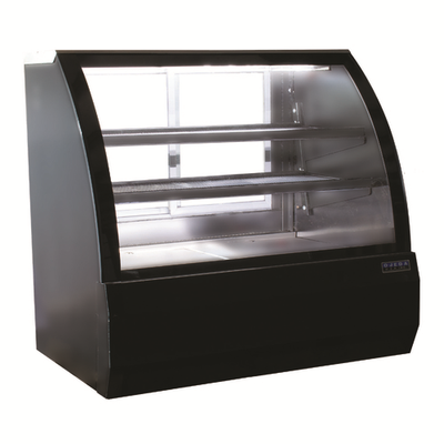 Ojeda USA RDCH 13.1 Cu. Ft. Black Exterior Stainless Steel Curved Glass Refrigerated Deli Case - 120 Volts