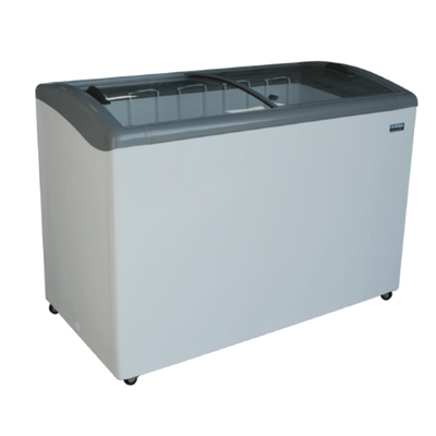 Ojeda USA NBH 51 9.43 Cu. Ft. White Powder Galvanized Metal 2 Glass Doors Ice Cream Merchandiser - 120 Volts