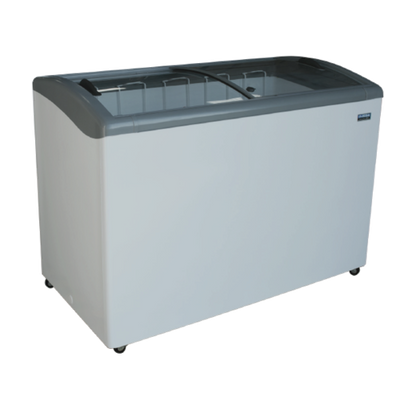 Ojeda USA NBH 51 9.43 Cu. Ft. White Powder Galvanized Metal 2 Glass Doors Ice Cream Merchandiser - 120 Volts