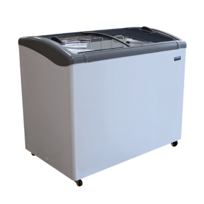 Ojeda USA NBH 43 7.63 Cu. Ft. White Powder Galvanized Metal 2 Glass Doors Ice Cream Merchandiser - 120 Volts