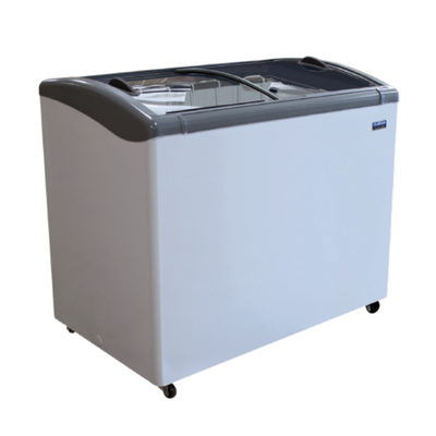 Ojeda USA NBH 43 7.63 Cu. Ft. White Powder Galvanized Metal 2 Glass Doors Ice Cream Merchandiser - 120 Volts