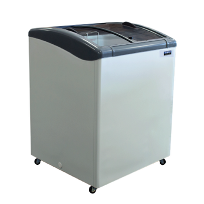 Ojeda USA NBH 28 4.31 Cu. Ft. White Powder Galvanized Metal 2 Glass Doors Ice Cream Merchandiser - 120 Volts