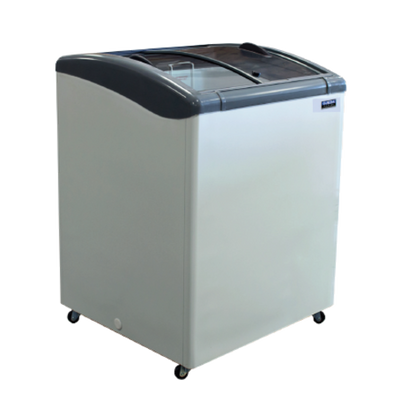 Ojeda USA NBH 28 4.31 Cu. Ft. White Powder Galvanized Metal 2 Glass Doors Ice Cream Merchandiser - 120 Volts