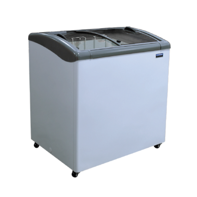 Ojeda USA NBH 34 5.56 Cu. Ft. White Powder Galvanized Metal 2 Glass Doors Ice Cream Merchandiser - 120 Volts