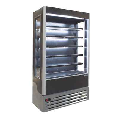 Ojeda USA ALPA-120H SLIM 23.0 Cu. Ft. Powder Coated Steel Alpha Open Air Merchandiser - 120 Volts