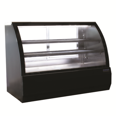 Ojeda USA RDCH 5 16.6 Cu. Ft. Black Exterior Stainless Steel Curved Glass Refrigerated Deli Case - 120 Volts