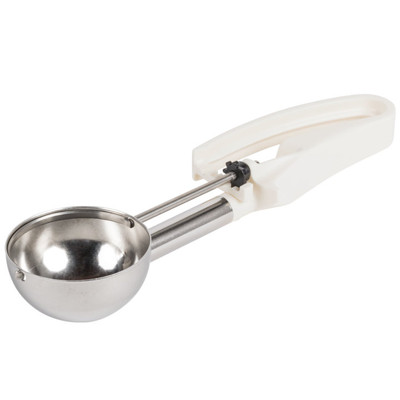 Vollrath 47372 3.2 Oz. #10 Ivory Color-Coded Handle Extended Length Disher