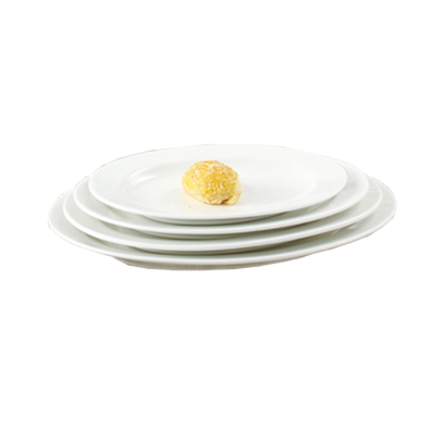 Yanco PS-12 10.63" L x 7.25" W White Porcelain Oval Piscataway Platter