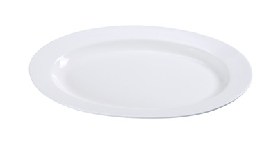 Yanco PS-12 10.63" L x 7.25" W White Porcelain Oval Piscataway Platter