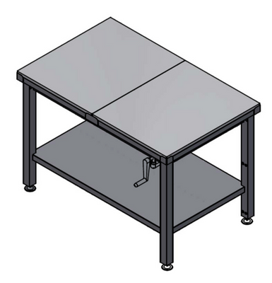 Winholt DTS-3048H32-ADJ-9-PT 48" W x 30" D x 41" H Stainless Steel 18 Gauge Top Work Table with Undershelf