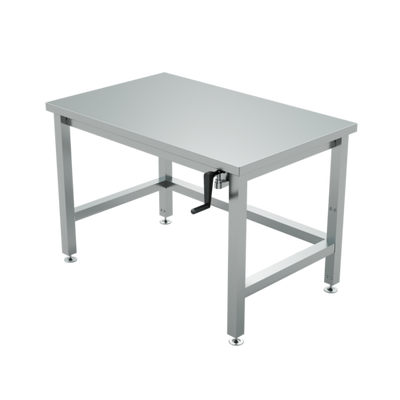 Winholt DTR-3072H32-ADJ-9 72" W x 30" D x 41" H Stainless Steel 16 Gauge Top Work Table with Adjustable Height