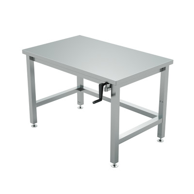 Winholt DTR-3072H32-ADJ-9 72" W x 30" D x 41" H Stainless Steel 16 Gauge Top Work Table with Adjustable Height