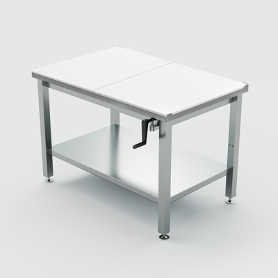 Winholt DTS-3060H32-ADJ-9-PT 60" W x 30" D x 41" H Stainless Steel 18 Gauge Top Work Table with Undershelf