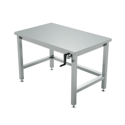 Winholt DTR-3060H32-ADJ-9 60" W x 30" D x 41" H Stainless Steel 16 Gauge Top Work Table with Adjustable Height