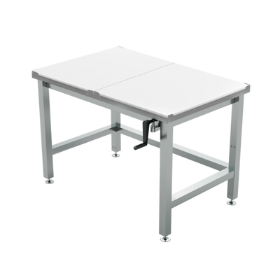 Winholt DTR-3048H32-ADJ-9-PT 48" W x 30" D x 41" H Stainless Steel Base Open Work Table with Adjustable Height