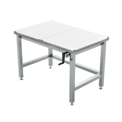 Winholt DTR-3048H32-ADJ-9-PT 48&quot; W x 30&quot; D x 41&quot; H Stainless Steel Base Open Work Table with Adjustable Height