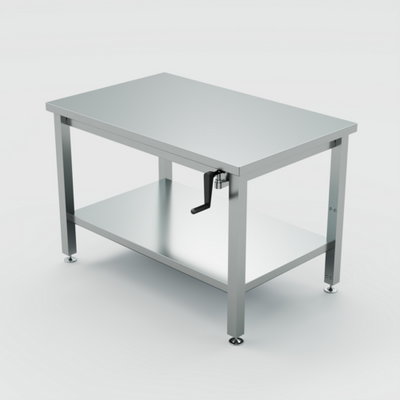 Winholt DTS-3060H32-ADJ-9 60" W x 30" D x 41" H Stainless Steel 16 Gauge Top Work Table with Undershelf