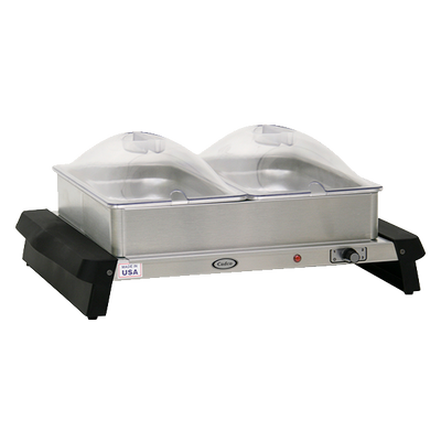 Cadco WTBS-23P 15" 2 Pan Double Buffet Server Countertop - 120 Volts