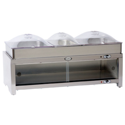 Cadco CMLB-CSLP 28" 2 Pan Warming Cabinet - 120 Volts