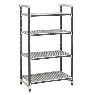 Cambro EXU213664V4480 36" W Gray Polypropylene 4 Shelves Camshelving Elements XTRA Stationary Starter Unit
