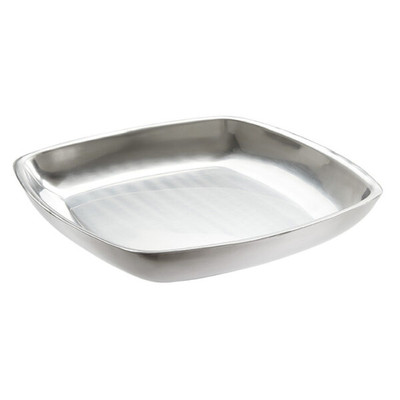 American Metalcraft DWSSEA14 14" Stainless Steel Double Wall Square Seafood Tray