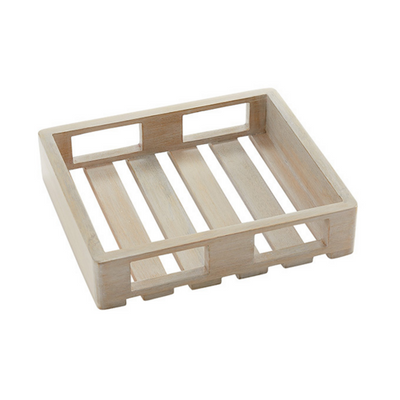 American Metalcraft MWHS2 10.13&quot; L Sun-Bleached Rectangular Mango Wooden Crate