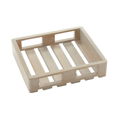American Metalcraft MWHS2 10.13" L Sun-Bleached Rectangular Mango Wooden Crate