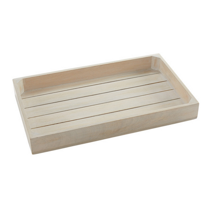 American Metalcraft MWS2012 Full Size Sun-Bleached Mango Wood Rectangular Wooden Crate