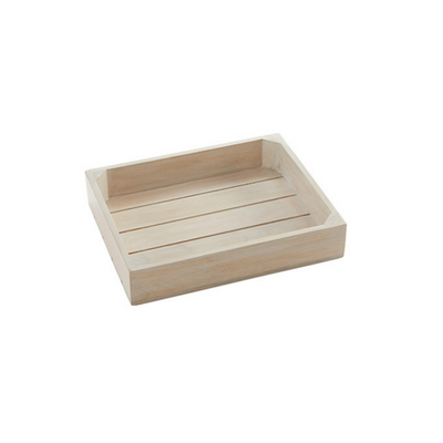 American Metalcraft MWS1210 Half Size Sun-Bleached Rectangular Mango Wooden Crate