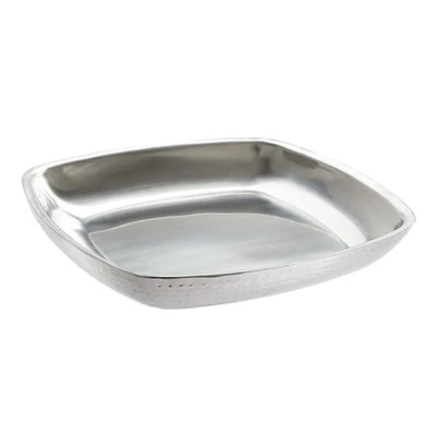American Metalcraft DWHSSEA14 14" Stainless Steel Square Silver Double Wall Seafood Tray