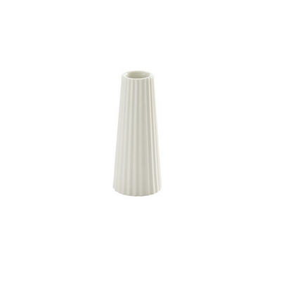 American Metalcraft BVTC4 4&quot; H White Ceramic Crimped Tower Bud Vase