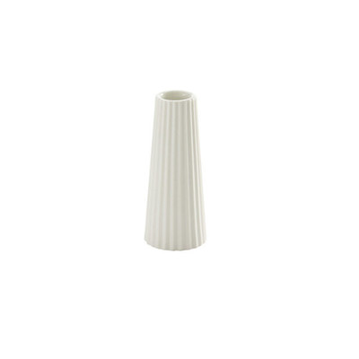 American Metalcraft BVTC4 4" H White Ceramic Crimped Tower Bud Vase