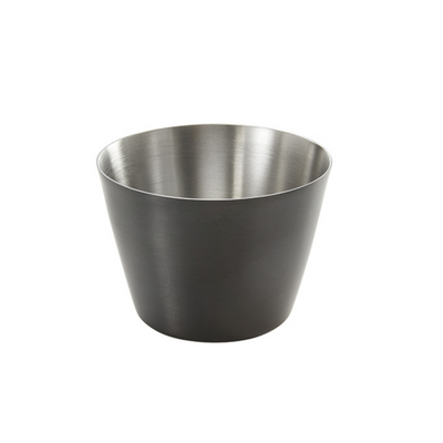 American Metalcraft SATSCB 2.5 Oz. Stainless Steel Black Round Sauce Cup