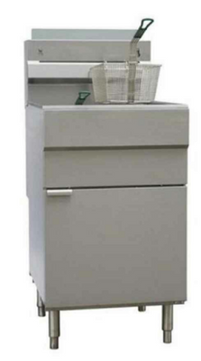 Sapphire Manufacturing SE-FR40-NG 15.5" W Stainless Steel Front Natural Gas Freestanding Sapphire Fryer - 90,000 BTU