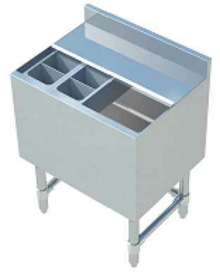 Sapphire Manufacturing SMIB-1824CP10 24" L Stainless Steel 10 Circuit Insulated Underbar Ice Bin