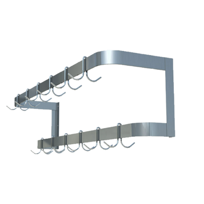 Sapphire Manufacturing SM-WR48 48" W x 12" H x 12" D Stainless Steel Wall Mounted Pot Rack