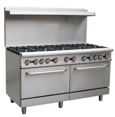 Sapphire Manufacturing SE-RA60-NG 60" W Stainless Steel Front Natural Gas Sapphire Restaurant Range - 362,000 BTU
