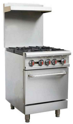 Sapphire Manufacturing SE-RA24-NG 24" W Stainless Steel Front Natural Gas Sapphire Restaurant Range - 151,000 BTU