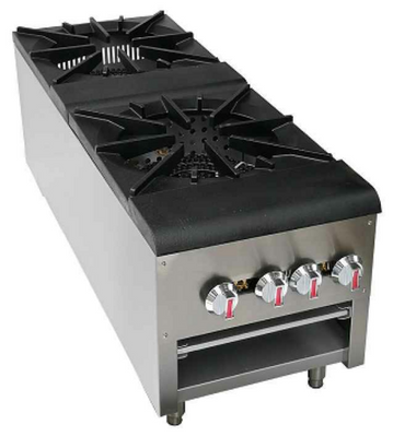Sapphire Manufacturing SE-SPR2-LP 18" W Stainless Steel Liquid Propane Double Sapphire Stock Pot Range - 160,000 BTU