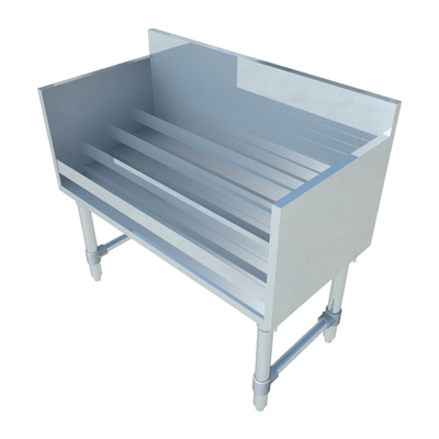 Sapphire Manufacturing SMLDR-36 36" W Stainless Steel 4 Steps Underbar Liquor Bottle Display Unit