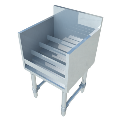 Sapphire Manufacturing SMLDR-18 18" W Stainless Steel 4 Steps Underbar Liquor Bottle Display Unit