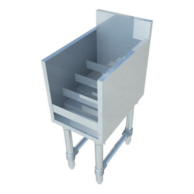 Sapphire Manufacturing SMLDR-12 12" W Stainless Steel 4 Steps Underbar Liquor Bottle Display Unit