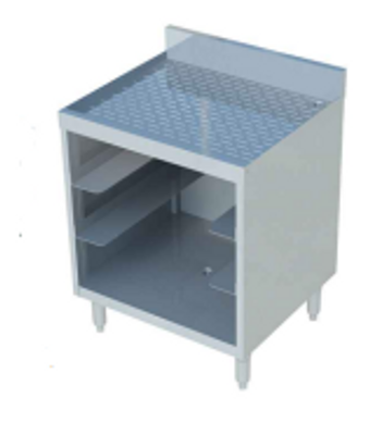Sapphire Manufacturing SMBGR-242 24" W x 21" D Stainless Steel Open Base with 4 Shelves Underbar Glass Rack Unit