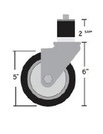 Sapphire Manufacturing SMTC-5 Stem Caster for Worktables