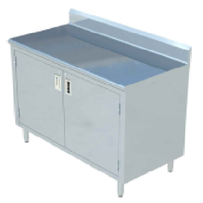Sapphire Manufacturing SMDCB-2448H 48" W x 24" D 304 Stainless Steel Cabinet Base with Hinged Doors Work Table