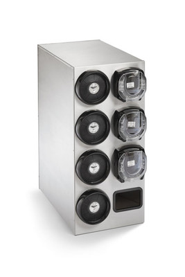 Vollrath K58838 14 1/4" W x 23 3/8" D x 31 5/8" H Stainless Steel Countertop LidSaver3 Cup &amp; Lid and Straw Dispenser Cabinet