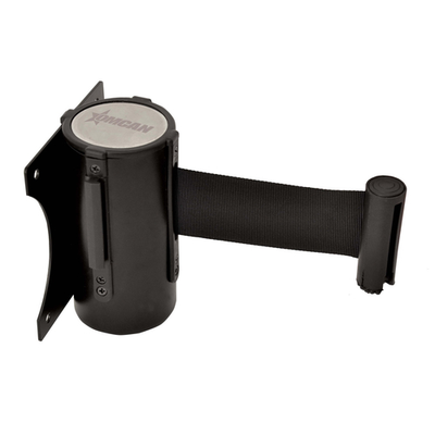 Omcan USA 41155 5"H Black Steel Housing Wall Mount Crowd Control Stanchion