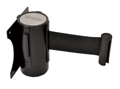 Omcan USA 41155 5"H Black Steel Housing Wall Mount Crowd Control Stanchion