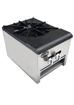 SABA SP-1 18" W Stainless Steel Natural Gas Stockpot Range - 110,000 BTU